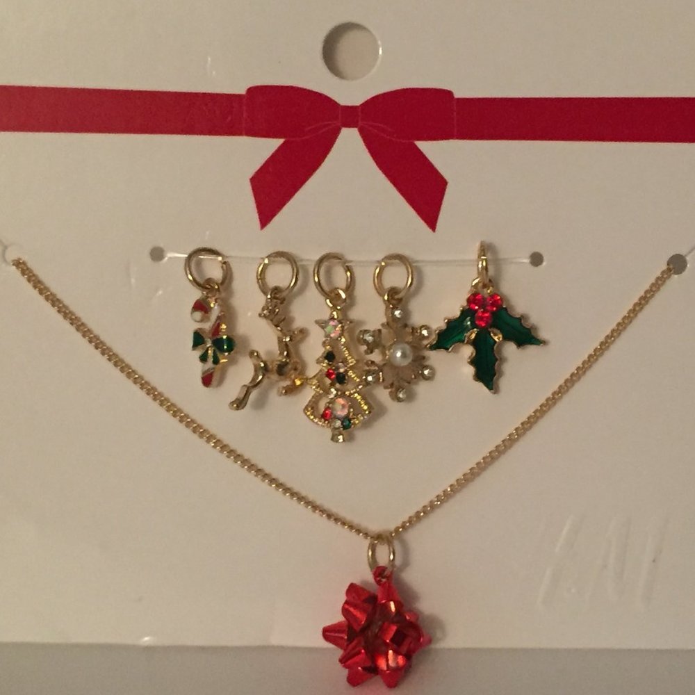 6x Pendants Christmas Holiday Necklace Xmas Charms